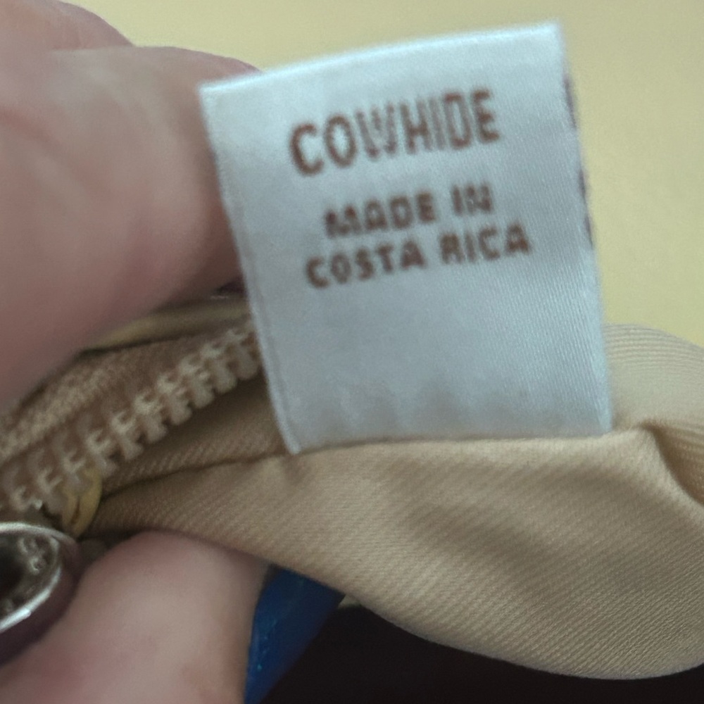 del rio made in Costa Rica pale yellow cowhide hand bag - Picture 16 of 16